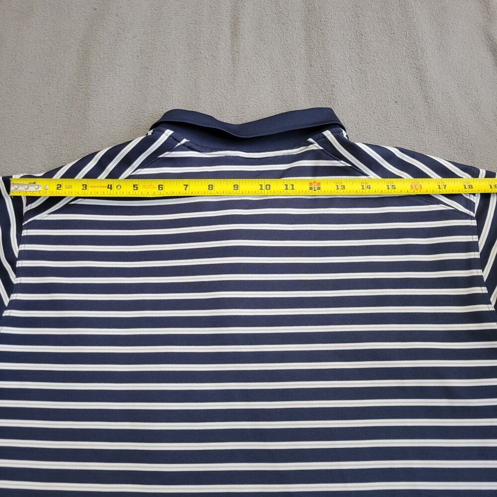 NIKE Shirt Polo Mens XL Blue DriFit Golf Striped Gray White Performance Business - Picture 5 of 14